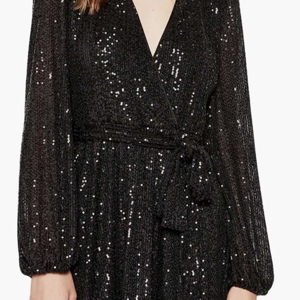NWT. Bardot Black Sequin Long Sleeve Dress